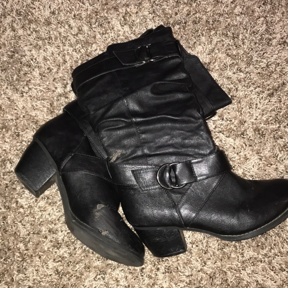 Leather boots